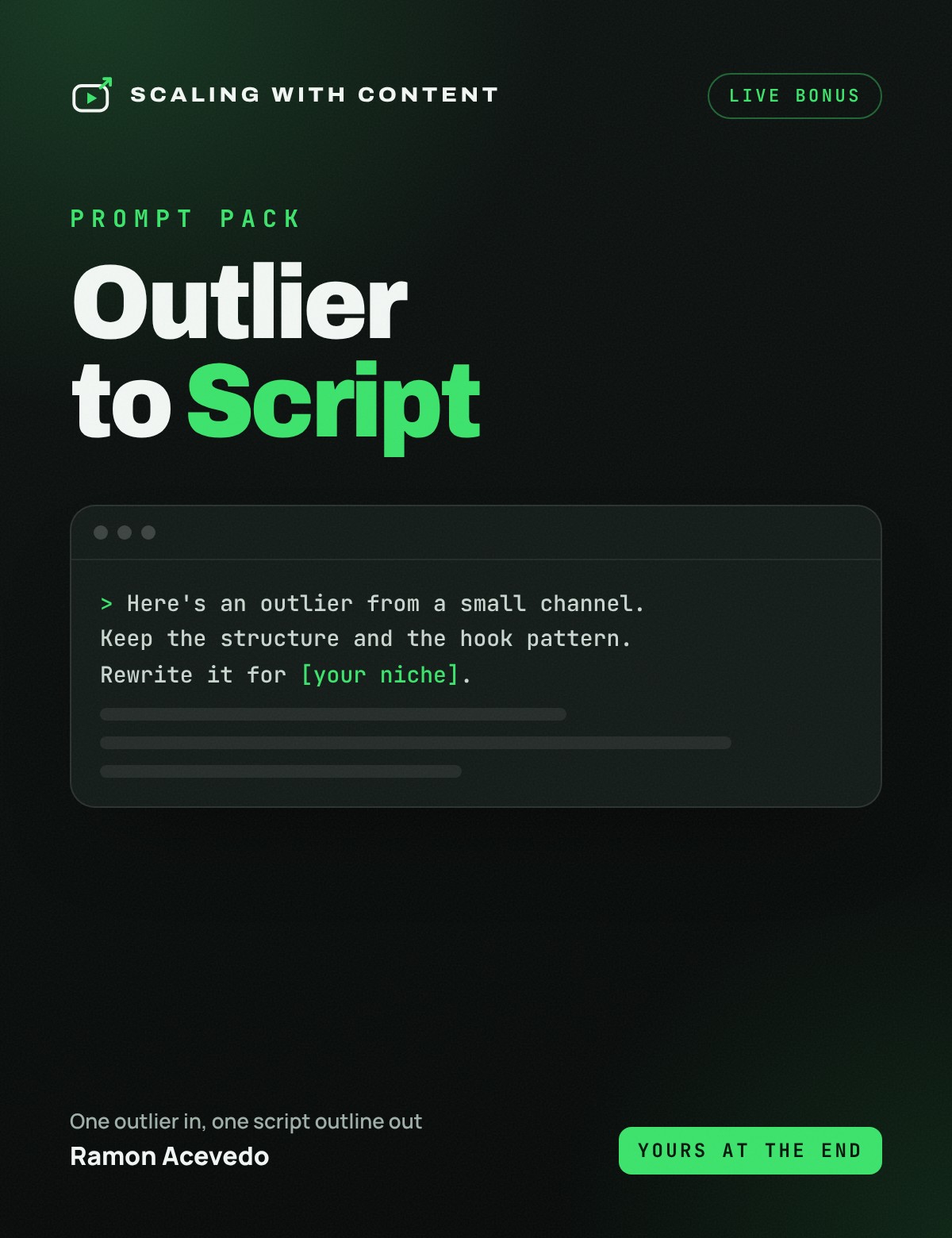 The Outlier-to-Script Prompt Pack cover
