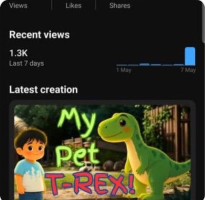 YouTube Studio recent views screenshot attached to the post